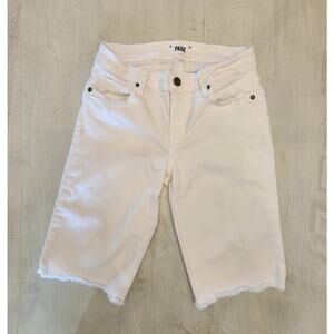 Paige Denim Jax Knee Shorts SZ 27 White Jeans Bermuda Cut Offs Women's